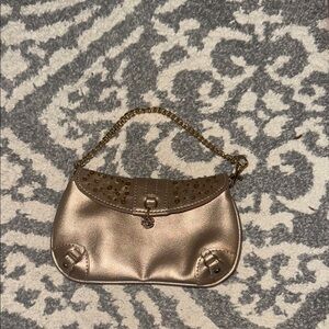 Metallic Gold Women’s Chain Handle Shoulder Bag